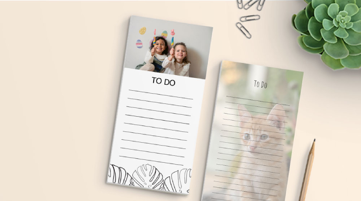 A practical but fun gift idea for yourself or a loved one! Add your favorite photos to a Magnetic Notepad to add a personal touch to your fridge.